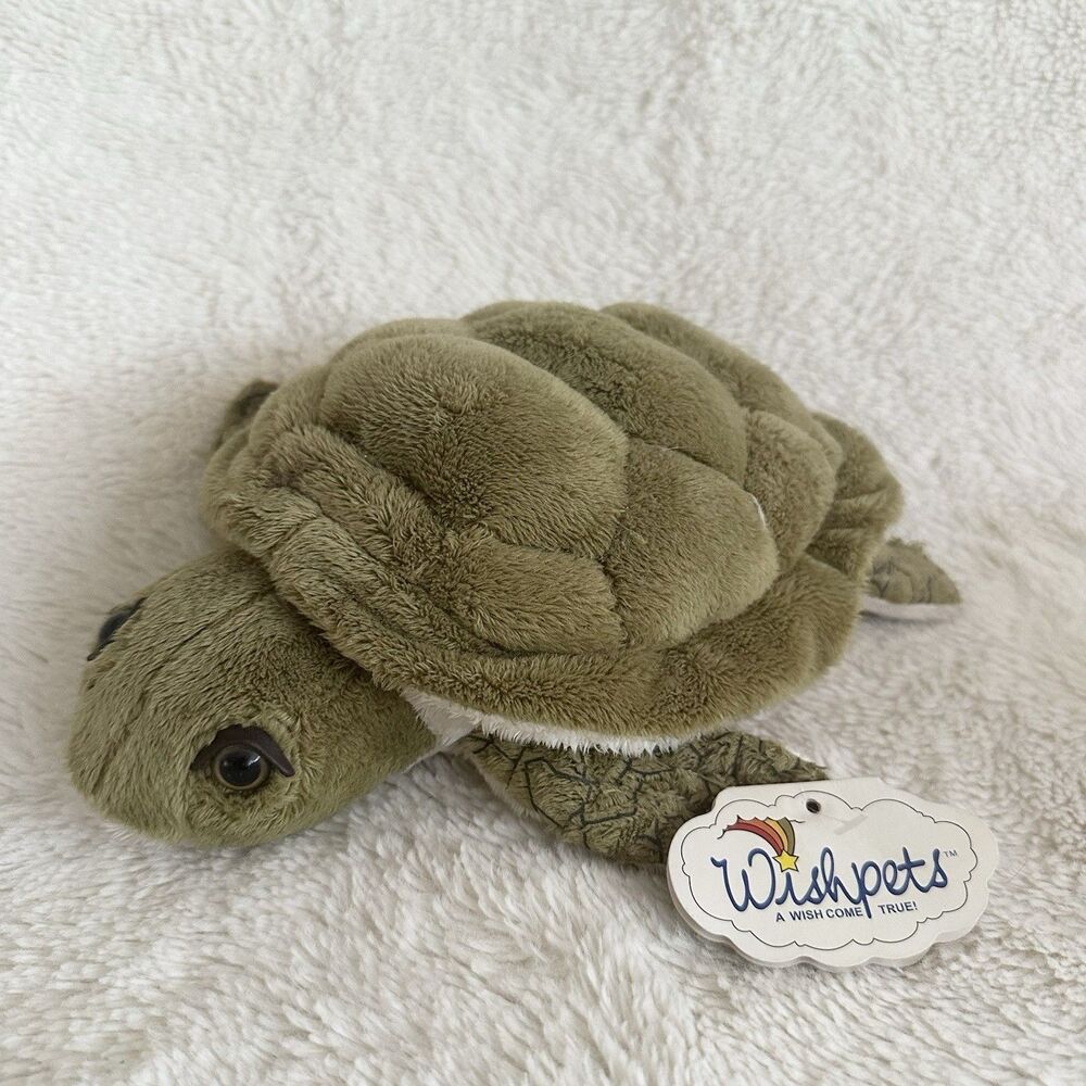 Wishpets Jolene Sea Turtle Plush Stuffed Animal 2004 Green Textured Shell 10"